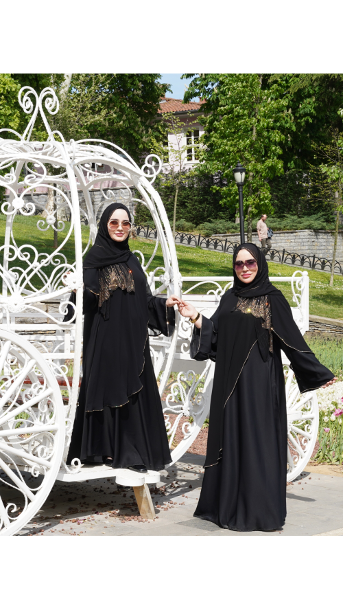 İTHAL ABAYA TAŞ DETAYLI