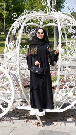 İTHAL ABAYA TAŞ DETAYLI