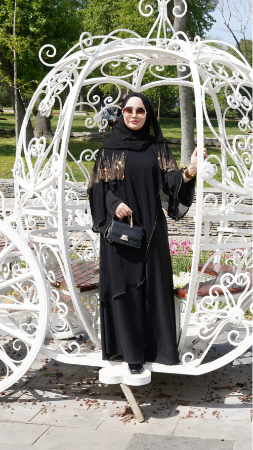İTHAL ABAYA TAŞ DETAYLI