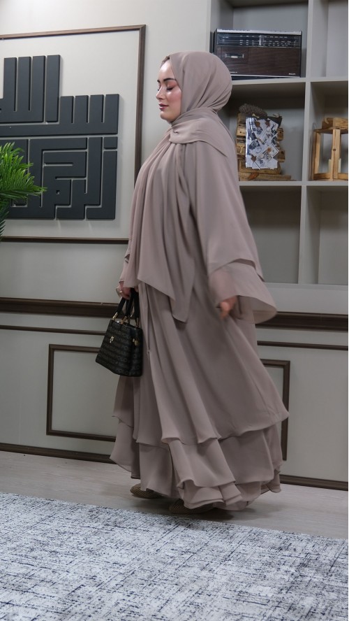 Çift katlı özel dikim abaya