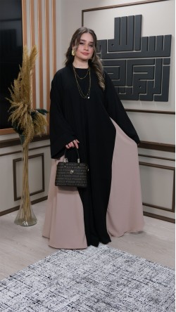 iki renkli mevlana model abaya