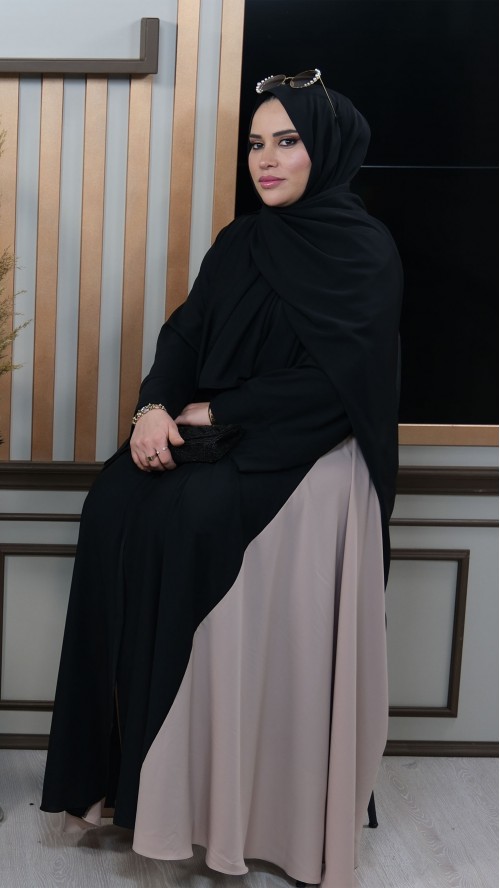 iki renkli mevlana model abaya